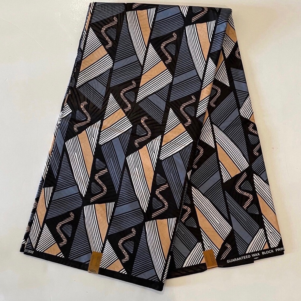 African Print Ankara Geometric Abstract Print Multicolor Cotton Fabric - 5 Yards